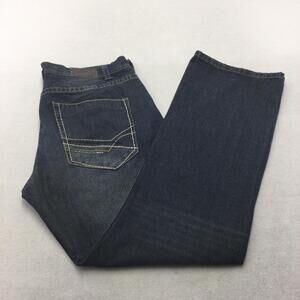 Red Snap Jeans Mens 36x31 Blue Medium Wash Relaxed Straight Leg Denim Zip Fly